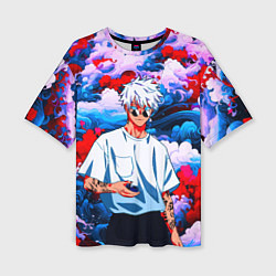 Футболка оверсайз женская Красавец Сатору Годжо - Магическая битва, цвет: 3D-принт