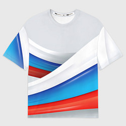 Футболка оверсайз женская Российские флаги, цвет: 3D-принт