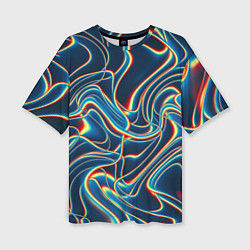 Женская футболка оверсайз Abstract waves
