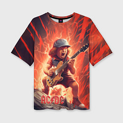 Футболка оверсайз женская ACDC fire rock, цвет: 3D-принт