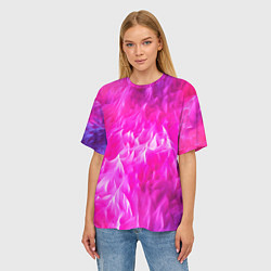 Футболка оверсайз женская Pink texture, цвет: 3D-принт — фото 2
