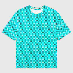 Футболка оверсайз женская Пиксели цвета алмаза, цвет: 3D-принт
