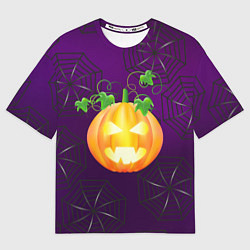 Футболка оверсайз женская Зловещая тыква, цвет: 3D-принт