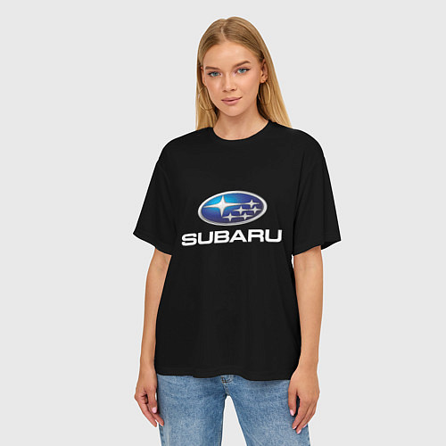 Женская футболка оверсайз Subaru sport auto car / 3D-принт – фото 3