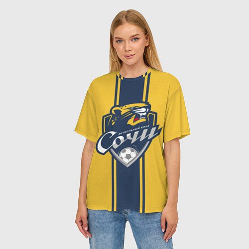 Женская футболка оверсайз FC Sochi - Сочи / 3D-принт – фото 3