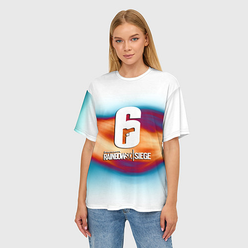 Женская футболка оверсайз Rainbow six game / 3D-принт – фото 3
