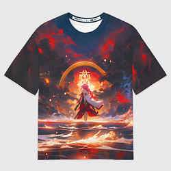 Футболка оверсайз женская Яэ Мико и небо, цвет: 3D-принт