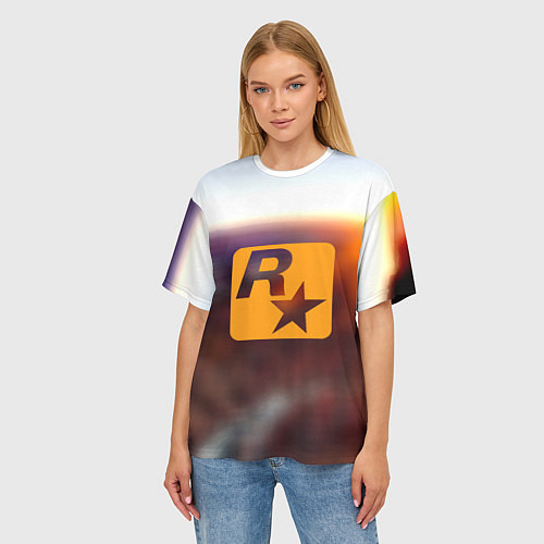 Женская футболка оверсайз Grand Theft Auto rockstar game / 3D-принт – фото 3