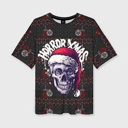 Женская футболка оверсайз Horror xmas