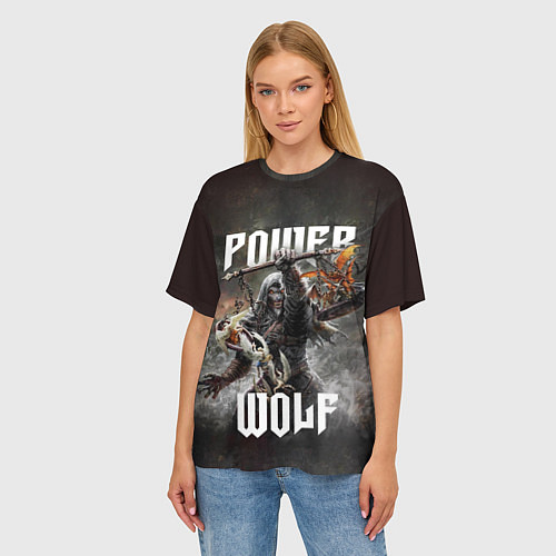 Женская футболка оверсайз Powerwolf: werewolf / 3D-принт – фото 3