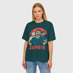 Футболка оверсайз женская Zombie - день мертвеца, цвет: 3D-принт — фото 2