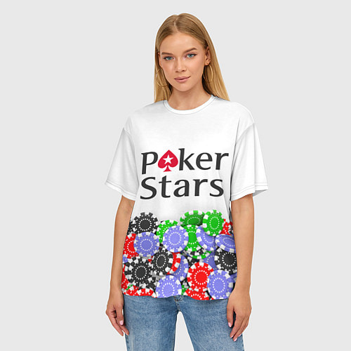 Женская футболка оверсайз Poker - игра для удачливых / 3D-принт – фото 3