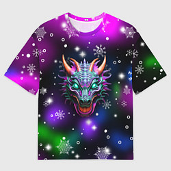 Футболка оверсайз женская Неновый дракон, цвет: 3D-принт