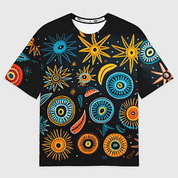 Женская футболка оверсайз Африканский узор - нейросеть