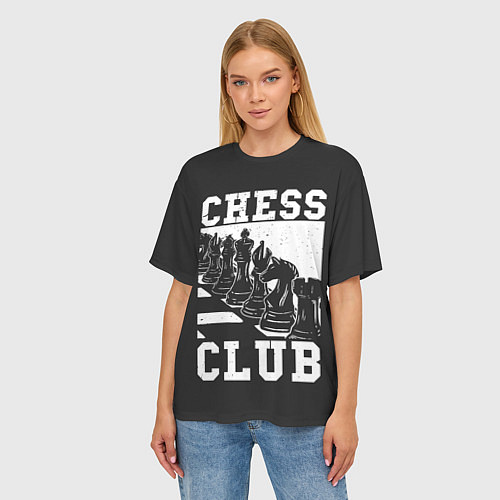 Женская футболка оверсайз Шахматный клуб / 3D-принт – фото 3