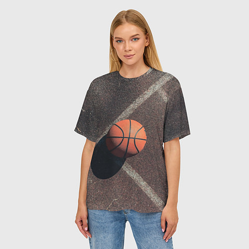 Женская футболка оверсайз Мяч баскетбольный / 3D-принт – фото 3