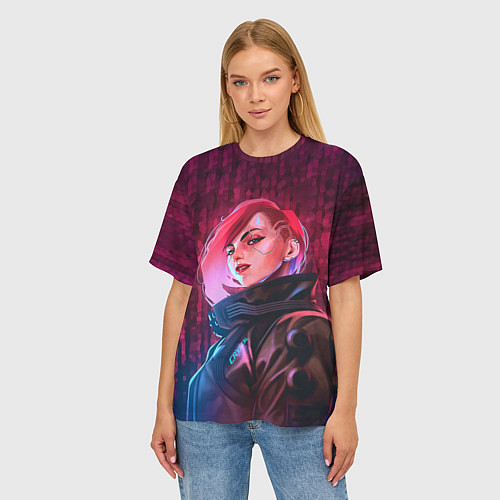 Женская футболка оверсайз Cyberpunk 2077 Phantom Liberty / 3D-принт – фото 3