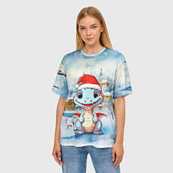 Футболка оверсайз женская Новогодний дракон 2024, цвет: 3D-принт — фото 2