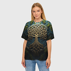 Футболка оверсайз женская Кельты: древо жизни, цвет: 3D-принт — фото 2