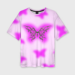 Футболка оверсайз женская Y2K purple butterfly, цвет: 3D-принт