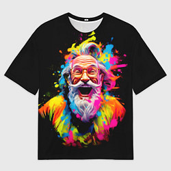 Женская футболка оверсайз Санта Клаус на празднике Холи