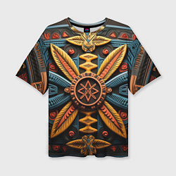 Футболка оверсайз женская Орнамент в стиле африканских племён, цвет: 3D-принт