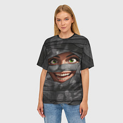 Футболка оверсайз женская Бандаж мумии темный, цвет: 3D-принт — фото 2