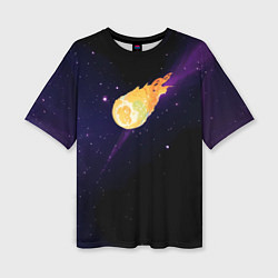 Женская футболка оверсайз Магическая комета и обыденный космос