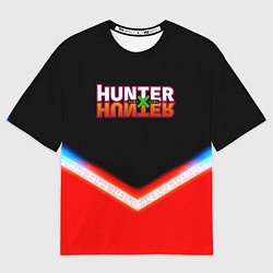 Футболка оверсайз женская Охотник х Охотник неоновые иероглифы, цвет: 3D-принт