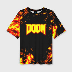 Футболка оверсайз женская Doom огненный марс, цвет: 3D-принт