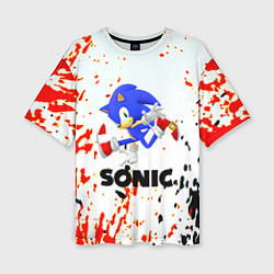 Футболка оверсайз женская Sonic краски абстрактные, цвет: 3D-принт