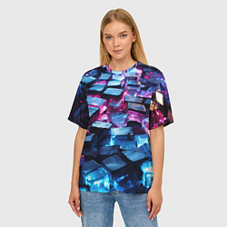 Футболка оверсайз женская Стеклянные прозрачные камушки, цвет: 3D-принт — фото 2