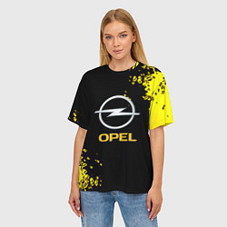 Футболка оверсайз женская Opel желтые краски, цвет: 3D-принт — фото 2