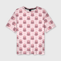 Женская футболка оверсайз Розовая медуза