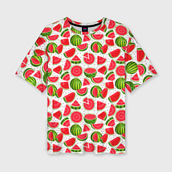 Женская футболка оверсайз Нарезанный арбуз