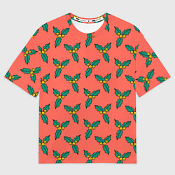 Женская футболка оверсайз Ягоды остролиста