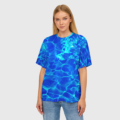Женская футболка оверсайз Чистая вода океаны / 3D-принт – фото 3