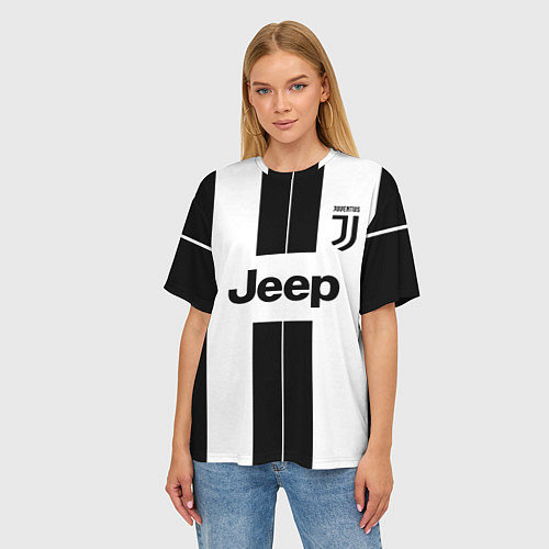 Женская футболка оверсайз Juventus collection / 3D-принт – фото 3