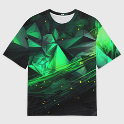 Женская футболка оверсайз Абстрактный лабиринт зелени