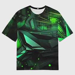 Женская футболка оверсайз Мир абстрактной зелени