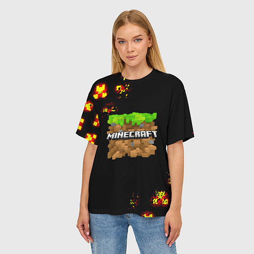 Женская футболка оверсайз Minecraft mobile game story / 3D-принт – фото 3