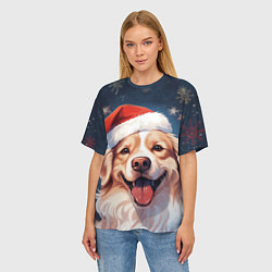 Футболка оверсайз женская New Years mood from Santa the dog, цвет: 3D-принт — фото 2