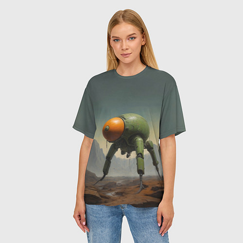 Женская футболка оверсайз Инопланетный шагоход / 3D-принт – фото 3