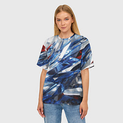 Футболка оверсайз женская Абстрактные осколки стеклянных кристалов, цвет: 3D-принт — фото 2