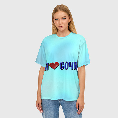 Женская футболка оверсайз Сочи любимый город / 3D-принт – фото 3