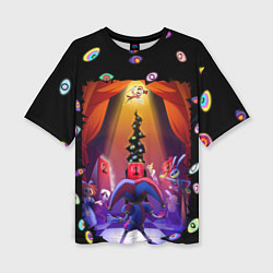 Футболка оверсайз женская Pomni looking for exit the Amazing Digital Circus, цвет: 3D-принт