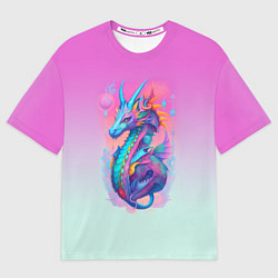 Футболка оверсайз женская Funny dragon - ai art, цвет: 3D-принт