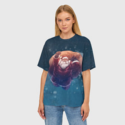 Футболка оверсайз женская Летящий Санта, цвет: 3D-принт — фото 2