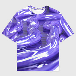 Футболка оверсайз женская Фиолетовая вязкая абстракция, цвет: 3D-принт