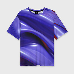 Футболка оверсайз женская Фиолетовые абстрактные волны, цвет: 3D-принт